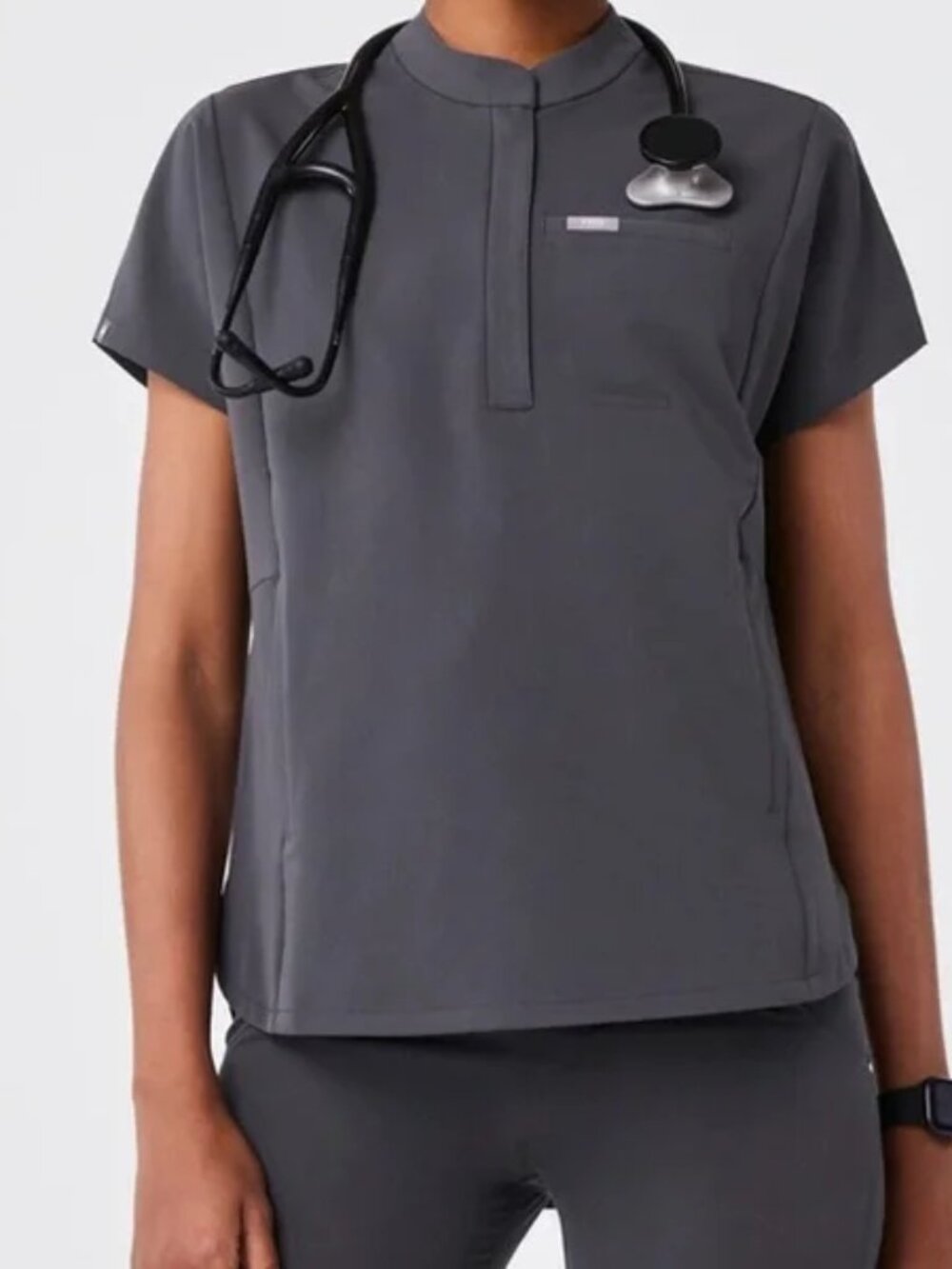 Figs Montex Scrub Top Gray L